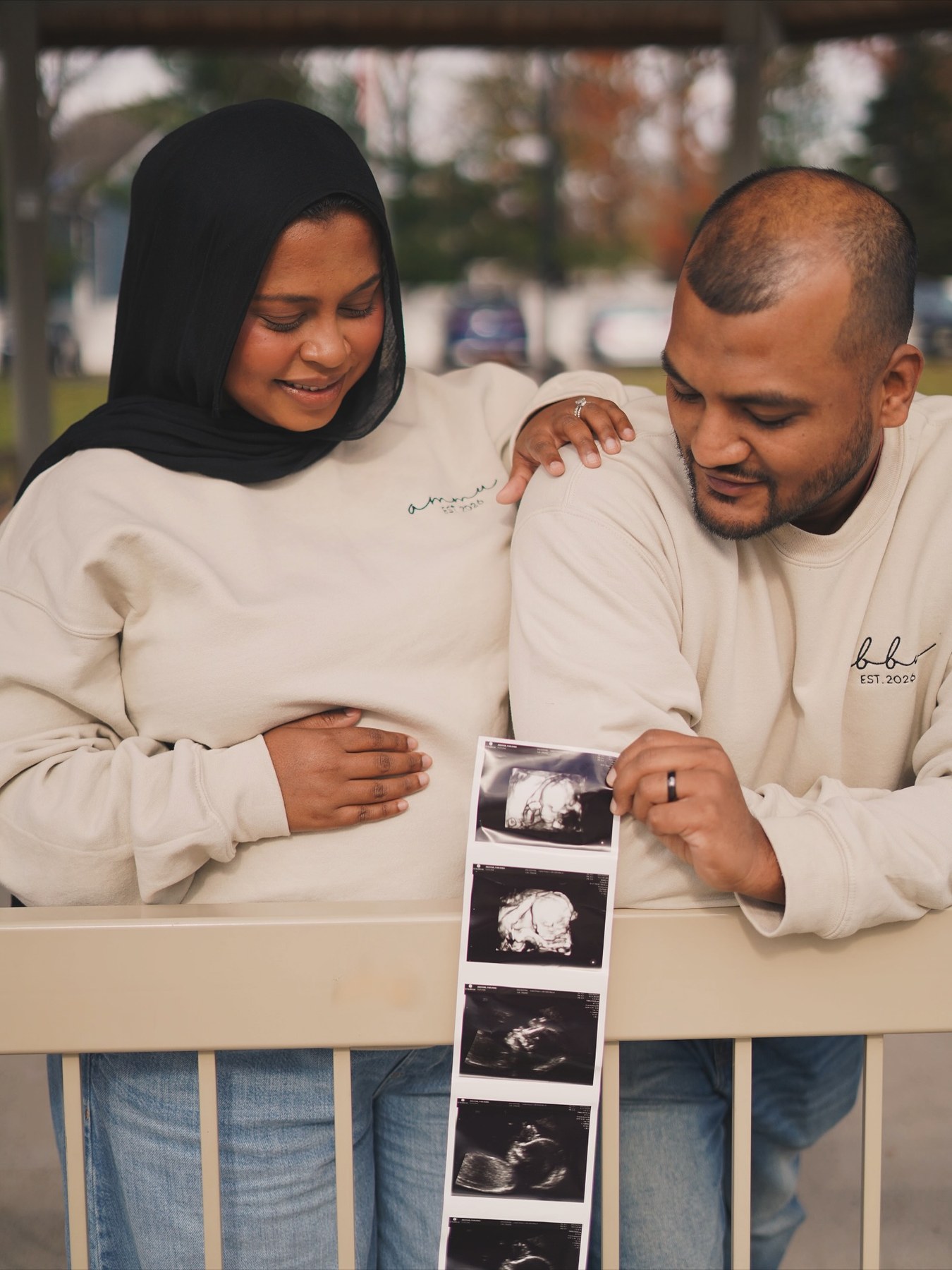 Parents holding ultrasound
